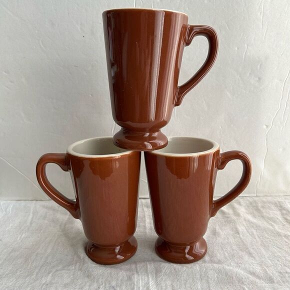 Restaurant Ware Brown Irish Coffee Mugs Set of 3 - Picture 1 of 5